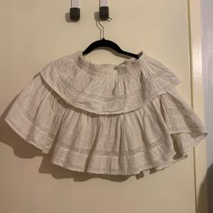 Loveshackfancy Ruffle Mini White Skirt